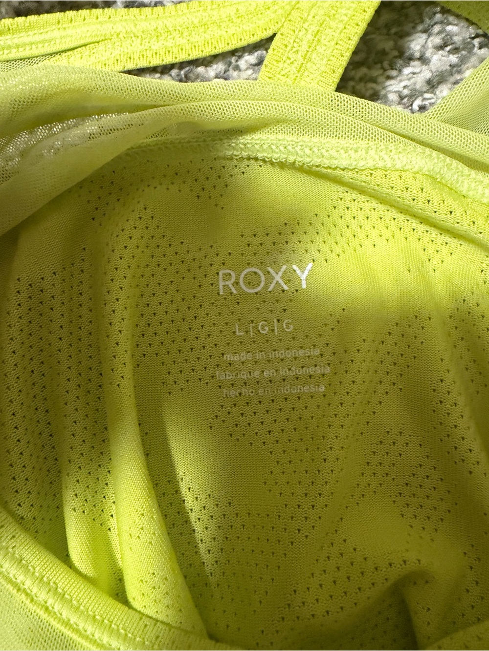 Roxy Neon Yellow Mesh Racerback Tank - Picture 2 of 2